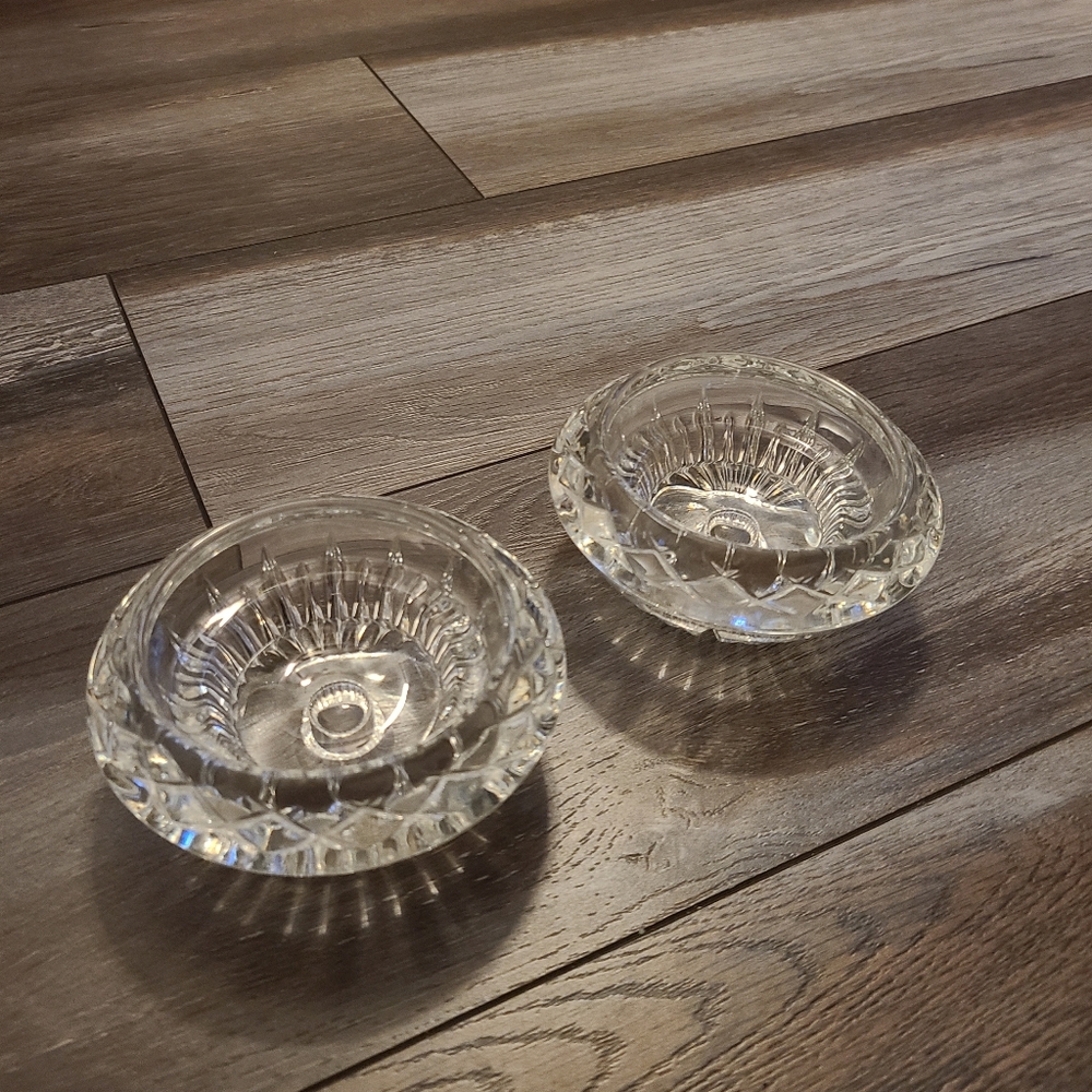 Double Sided 24% Lead Crystal Candle Holder